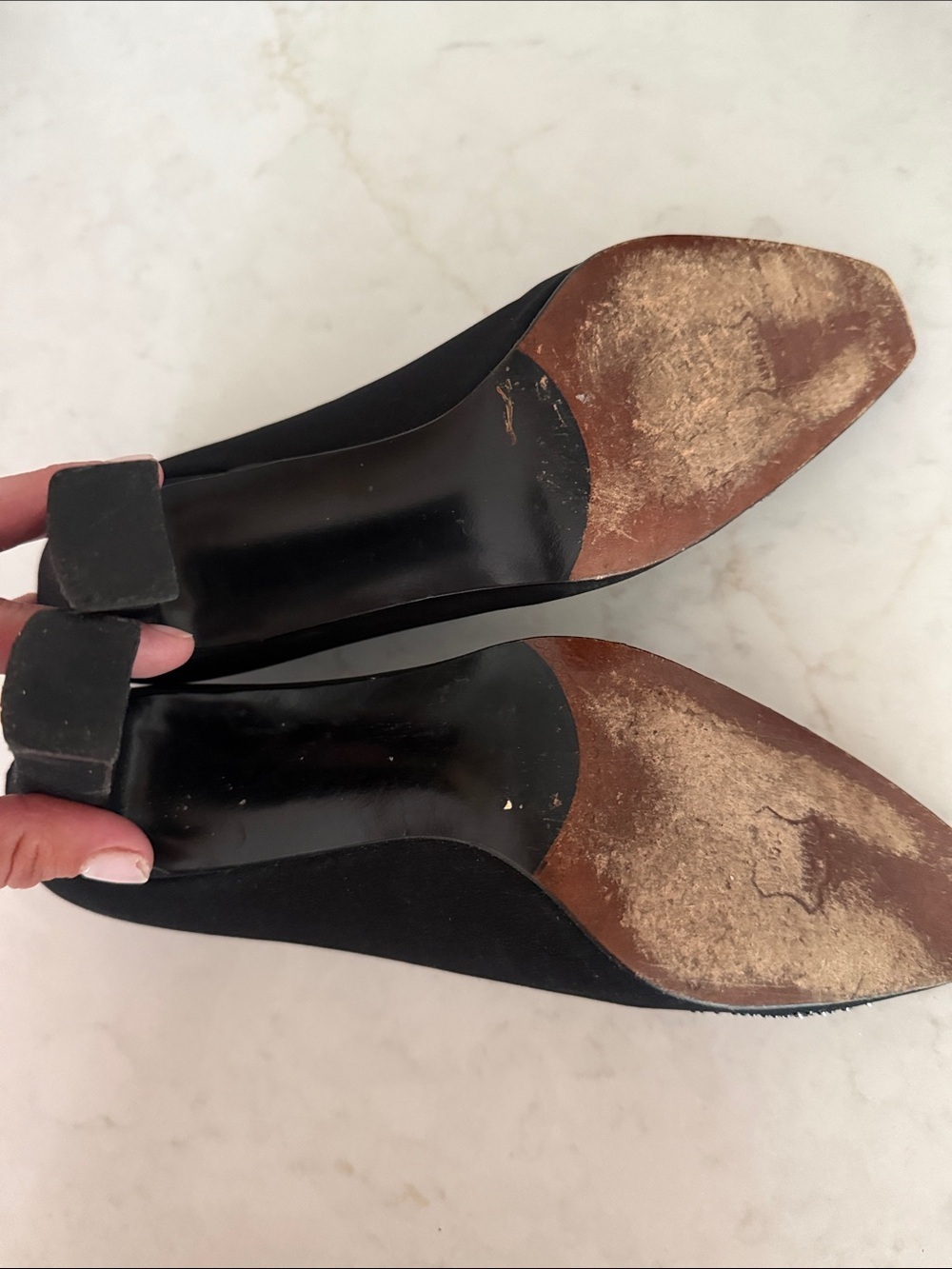 Stuart Weitzman Black Crystal-Studded Pointed Pumps - Picture 5 of 7